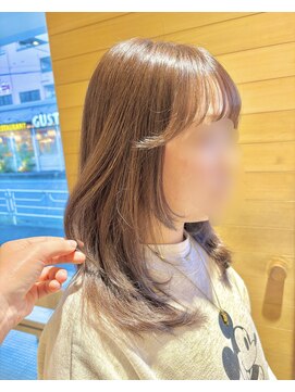 オーガニックエコ 川越(organic+eco) 美髪艶髪◎顔周りレイヤーミディ×ミルクティー