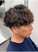 フェザーパーマサーフカール刈り上げセンターパート