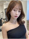 くびれヘア ココアブラウン ナチュラル可愛い韓国ヘア暖色カラー