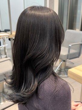 ノク(nok) 地毛風リッチグレージュ_ダークアッシュチェリーブラウン