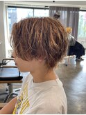 メンズデザインカラーローライトマッシュウルフ