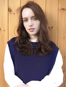 ブゾン(buZon) 【buZon ブゾン】レイヤーロング前髪パーマ×グレーベージュ