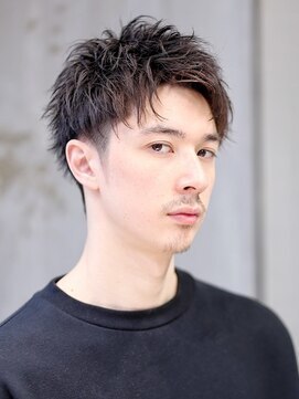 リップス レイ ギンザ(LIPPS Ray GINZA) ラフツーブロックアッパー　かき上げヘア　サイドパート