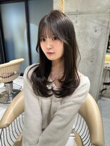 ロンドメリア 天神大名店(Lond Melia) ★小顔に見せるヘアワンレンレイヤー黒髪カタログネビージュ艶髪