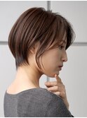 青山髪質改善カラーウルフショートボブアッシュグレージュ40代