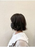 カーキベージュ大人ボブショートボブイメチェン20代30代