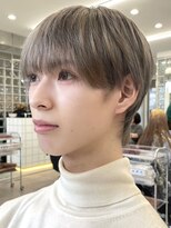 サンクマーケット 渋谷(cinq MARKET) ミルクティーベージュダブルカラー韓国風メンズセンターパート