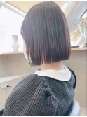 オリーブグレー/ボブ/顔周り/小顔/レイヤー/髪質改善/縮毛矯正