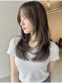 ミディアムレイヤー*レイヤーカット*髪質改善 *ミルクベージュ*
