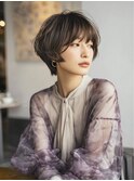 大人女性/ヘアセット黒髪/ショートボブ/ネビージュ/小顔
