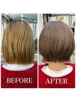 ヘアーアートシフォン 池袋西口店(Hair art chiffon)&nbsp;ミルクティーブランド/ワンホンレイヤー/丸型/髪質改善/白髪染め