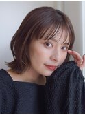 外ハネ　レイヤーボブ　似合わせカット　イメチェン　フルバング