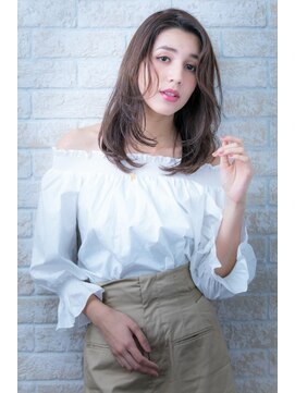 ヘアーアートシフォン 池袋西口店(Hair art chiffon) 厚めバングクラシカルワンレンフェザーロングセンターパート