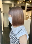 ニュアンスカラー透明感アッシュピンクくすみブルーボブウルフ