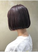 ボブ/ミルクティーベージュカラー/ブリーチ/丸みショート/原宿