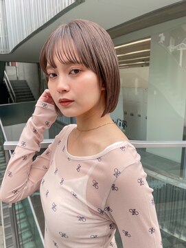 アンバー 池袋(amber) 切りっぱなしボブ/ハイトーンカラー/ミルクティーベージュ 池袋
