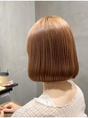 水平ボブ（マチルダボブ）×ホリスティック縮毛矯正