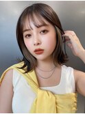 ベージュイヤリングカラーくびれボブ 結べるボブ【肥田亜沙美】