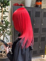 ヲタク(wotaku.)&nbsp;レッドカラー派手髪ハイトーンレッドヘアー暖色カラーブリーチ