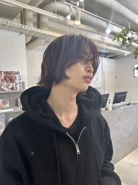 メゾンアクア 表参道(Maison ACQUA) =メンズボブ/ダークアッシュ/ニュアンスパーマ/メンズウルフ