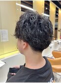 20代刈り上げマッシュ×ツイストスパイラルパーマ