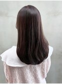 暗めカラーグレージュ韓国ヘア顔周りレイヤー_ba563052