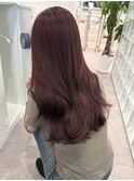 渋谷ブリーチカラーレイヤーカットワインレッドカラー韓国ヘア