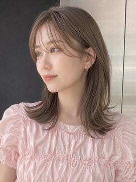 ノア 三宮店(NOA) 【NOA】韓国ヘアくびれミディ顔まわりレイヤー透明感グレージュ