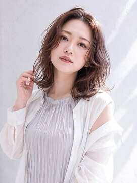 ヘアリゾート粋 トゥジュ 池袋東口店(tujuh) 透明感ブラウン/グレージュ/ミディアム/カール
