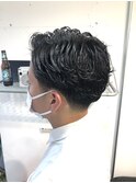 メンズ刈り上げ七三分けサイドパートフェードビジネスヘア