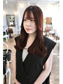 ブリーチなし韓国風ピンクブラウン