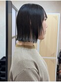 切りっぱなしボブ/ぱつっと/レイヤー/黒髪ボブ/縮毛矯正/立川