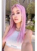 【海外HAIR】ハイトーンピンク/ストリートスタイル