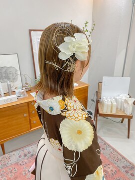 ヘアー アイス カンナ(HAIR ICI Canna) 卒業式着付けも◎鎖骨ミディアム水引ヘアセット【ノグチ】