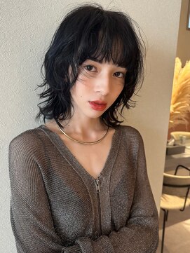 ノラギンザユー(NORA GINZA/U) ウルフパーマレイヤーパーマミディアムパーマニュアンスパーマ