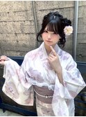 浴衣/ヘアセット/片っぽクラゲヘア