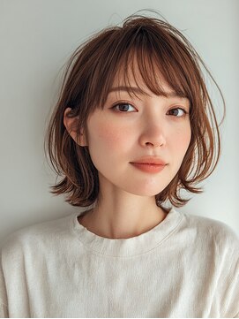 ロディーナ 大口 新子安(rodina) クラゲヘアー/小顔に見せるヘア/ココアベージュ/大口子安新子安