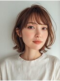 クラゲヘアー/小顔に見せるヘア/ココアベージュ/大口子安新子安