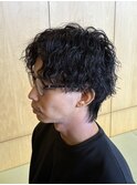ツイストスパイラルパーマメンズウルフ波巻きスパイラルパーマ