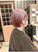 ハイトーンピンク/丸みショート