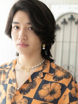 モッズヘア メン 南越谷南口店(mod's hair men) 学生かき上げ重め黒髪サーフパーマウルフメンズカットI南越谷