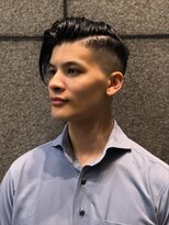 ヘアモード キクチ 銀座店 サイドパート ハイフェード <理容室><バーバー>