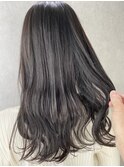 小顔セミウェットウェーブピンクベージュハイライトカラー