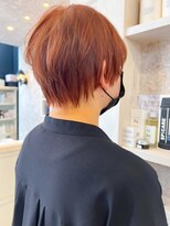 キャアリー(Caary)&nbsp;福山市美容室Caary人気 秋冬オレンジカラーマッシュショート