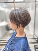 【篠原】襟の生え癖防止刈り上げショート×白髪ぼかしハイライト
