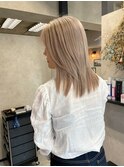 バレイヤージュショコラアッシュハイライトグレージュカラー