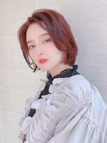 オーロ(ORO)&nbsp;暗めカラー顔まわりレイヤー大人ワンレンボブ