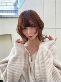 くびれミディアムボブウルフ