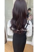 ロング小顔レイヤーなみなみウェーブ×ラベンダーピンク