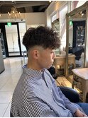 スペインカール　フェードカット　プードルパーマ　メンズカット